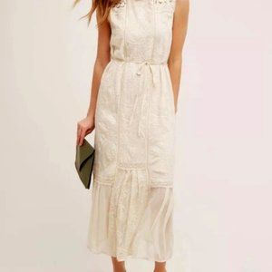 Cream Marguerite Lace Midi Dress | Anthropologie (Label: Tiny) | Size L
